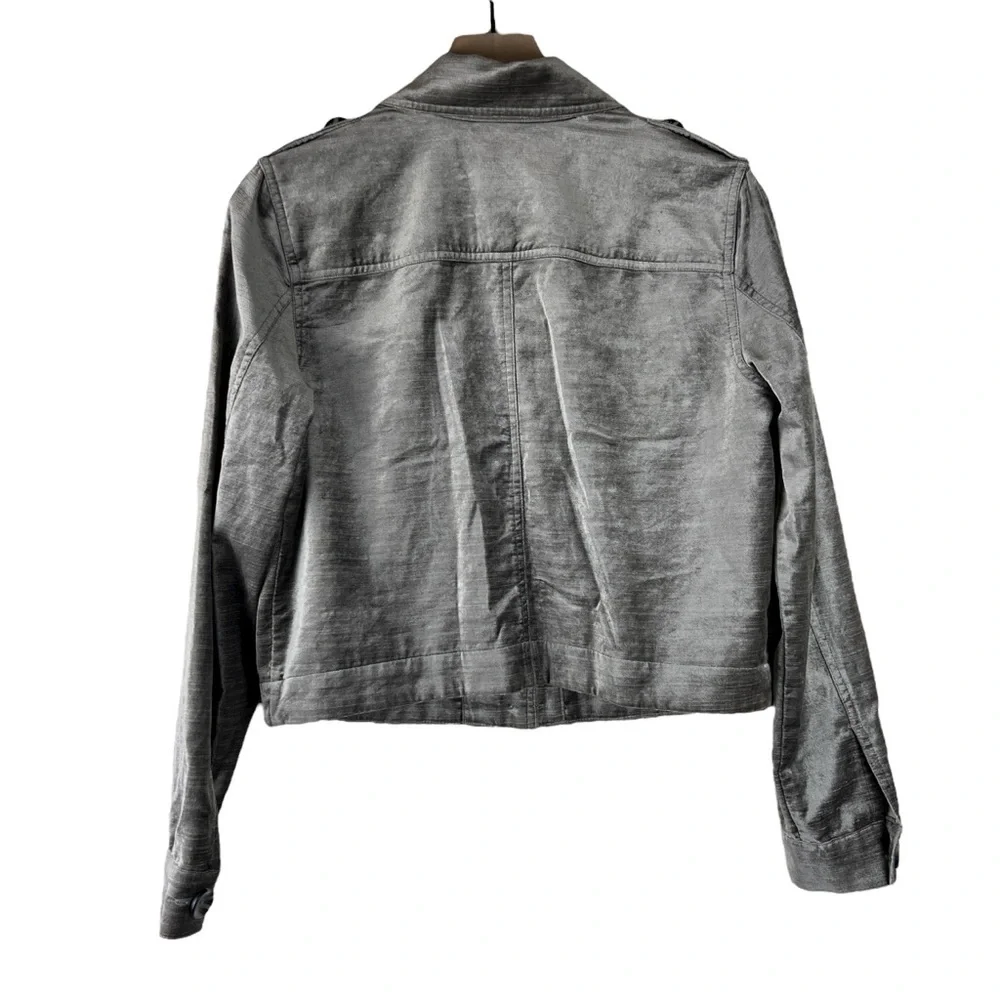 CAbi Gray Taupe Button Front Sunday Topper Velvet Jacket - Picture 5 of 6